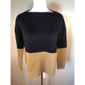 Vince. Cashmere Silk Wool Blend Black & Tan Sweater Size XS